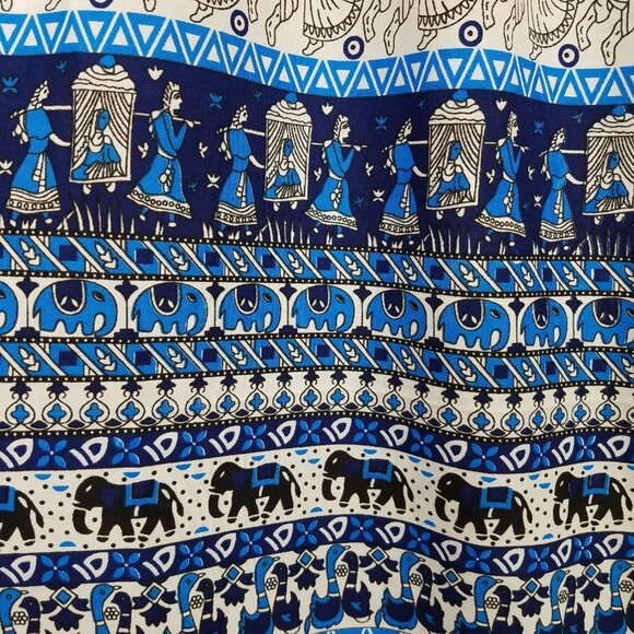 Palazzo Pants Women's Small Elephant Indian Block Print Wide Leg Hippie Boho - Picture 8 of 14